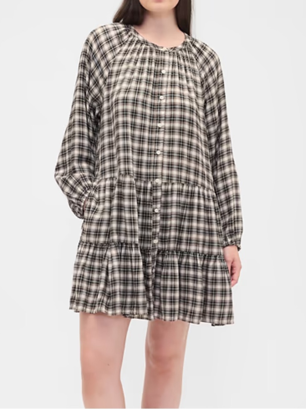 Gap relaxed flannel shirt dress